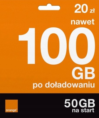 Starter Orange Free 20 zł i 50 GB INTERNET HURT