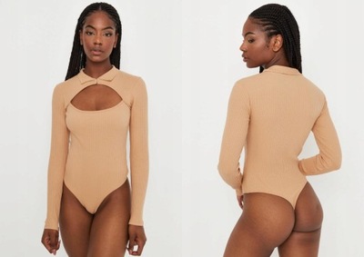 MISSGUIDED KLASYCZNE PRĄŻKOWANE BODY XXS