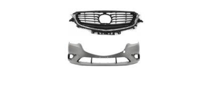 Mazda 6 рестайлінг  16-18 бампер + решітка радіатора решітка  решітка + накладки 2x молдинг хром фото №1