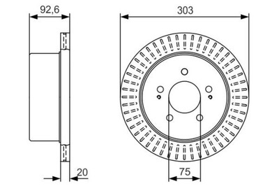 2X ДИСК ТОРМОЗНОЙ HYUNDAI ЗАД H-1/STAREX 2,4/2,5 TD/CRDI 99-07 0986479V26