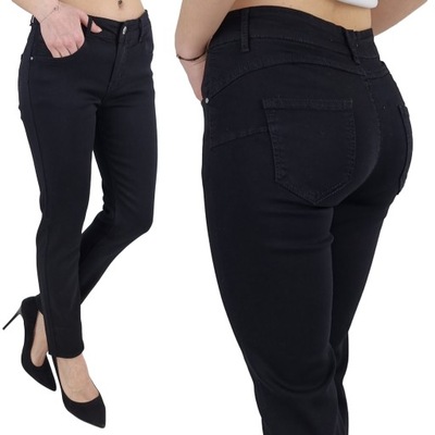 MODNE DAMSKIE SPODNIE JEANSOWE Plus Size Push - Up