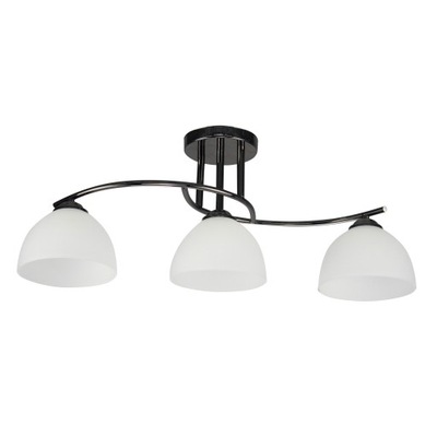 GRACJA LAMPA SUFITOWA III CZARNY CHROM 3XE27 KLOSZ BIAŁY 33-22462