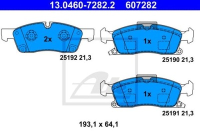 ATE 13.0460-7282.2 ZAPATAS DE FRENADO PARTE DELANTERA DB W166/X166 GL/ML CLASS 11-  