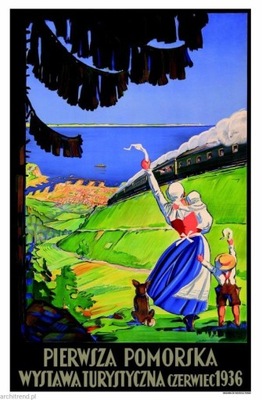 PLAKAT GDYNIA JURATA HEL KASZUBY POLSKIE ART DECO