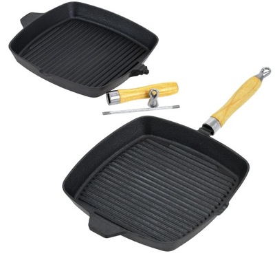 PATELNIA Grillowa Ciężka ŻELIWNA 26 x 26 cm Grill