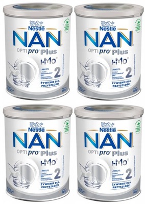 4x Mleko modyfikowane NAN 2 Optipro Plus 800g