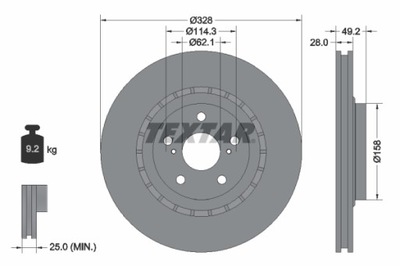 DISCO DE FRENADO PARTE DELANTERA LEXUS ES, NX, RX, TOYOTA  