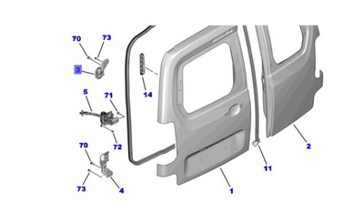 Su001-a9099 верхний петля левых задних дверь proace rifter combo berlingo фото №1