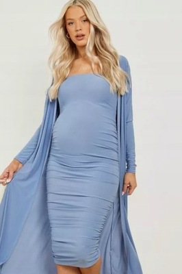 BOOHOO MATERNITY MARSZCZONA SUKIENKA MIDI S