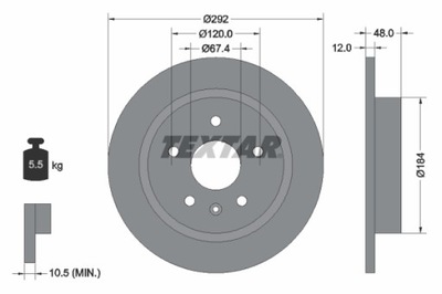 DISCO DE FRENADO PARTE TRASERA CHEVROLET MALIBU, OPEL  