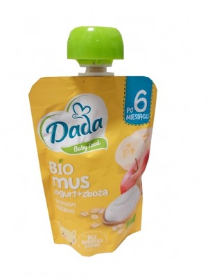 Mus Dada Bio jabłko banan jogurt zboża 90 g