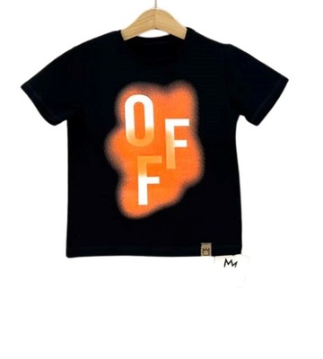 T-shirt bluzka MIMI OFF czarny pomarańcz 140 Krk