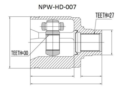 Шарнир wew. левый honda hr-v /atm/mtm/ gh 98-05 фото №1