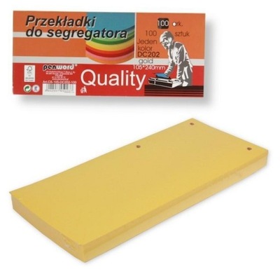 Przekładki do segregatora gold