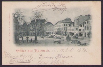 Rawicz - Gruss aus Rawitsch - długi adres 1898 r