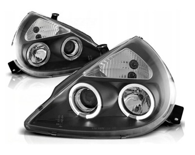 FAROS REJILLAS FORD KA 96-08 ANILLOS BLACK TUNEADO  