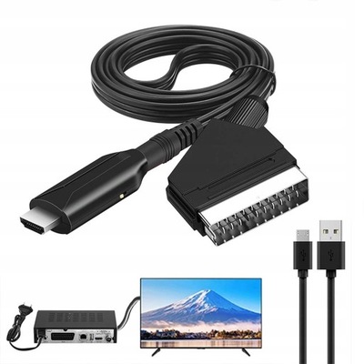 ADAPTER KONWERTER ZŁĄCZE HD TV HDMI DO NA SCART,1m