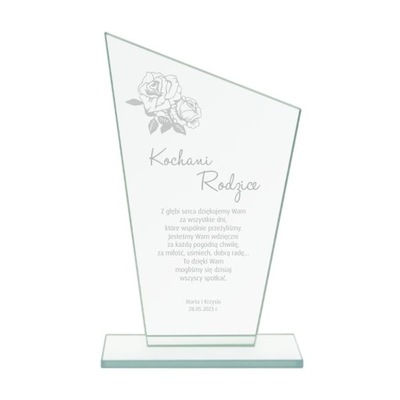 Nagroda firmowa statuetka szklana 17 cm z grawerem