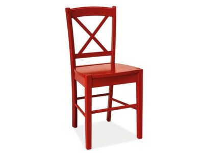 Krzesło do stołu drewniane Czerwone