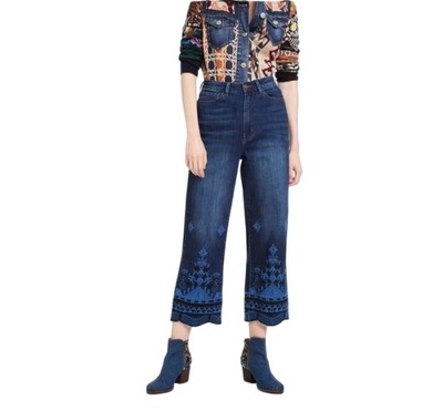 Spodnie Desigual damskie jeansy kuloty 7/8 W28
