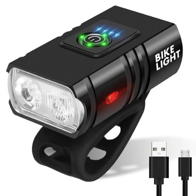 MOCNA LAMPKA ROWEROWA LED T6 CREE USB ALUMINIUM