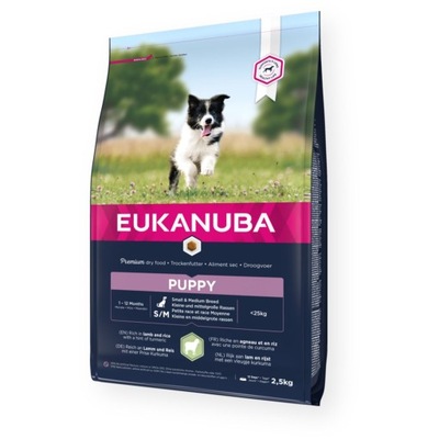 EUKANUBA Puppy & Junior Small & Medium Lamb & Rice - sucha karma dla szczen