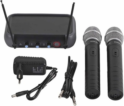 2x mikrofon bezprzewodowy system mikrofonowy plug&play