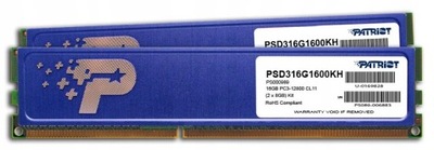 PATRIOT DDR3 2x8GB SIGNATURE 1600MHz PSD316G1600KH