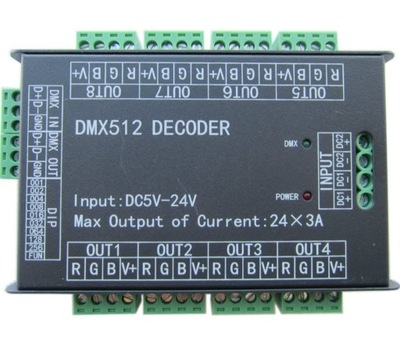 Dekoder DMX12 Ściemniacz 24 kanały sterownik LED