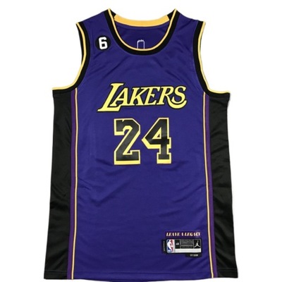 23Męskie koszulki koszykarskie Los Angeles Lakers nr 24 z haftem Kobe Bryanta