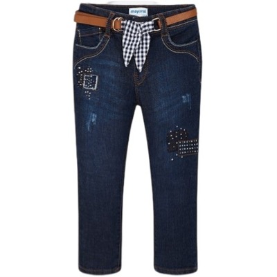 Spodnie jeans z paskiem dziew Mayoral 3504-63 r128