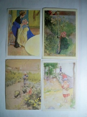 Malarstwo... Dzieci...- 4 pocztówki.