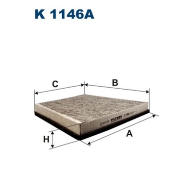 ФІЛЬТР, ВЕНТИЛЯЦІЯ СТОРОНИ ПАСАЖИРА ФІЛЬТРON K 1146A