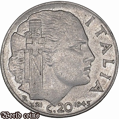 20 CENTESIMI 1943 WŁOCHY