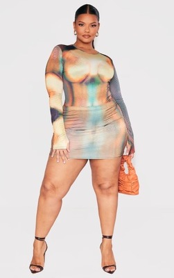 PRETTYLITTLETHING PLUS WZORZYSTE BODY 8XL