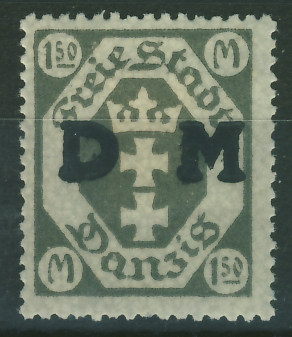 W.M. Gdańsk 1,50 Mark - Herb / D. M. nadruk