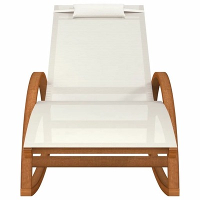 vidaXL Fotel bujany, białe tworzywo textilene i drewno topolowe