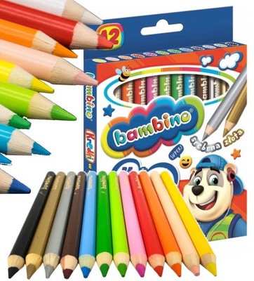 Bambino Ceruzkové ceruzky hrubé 12 farieb okrúhle