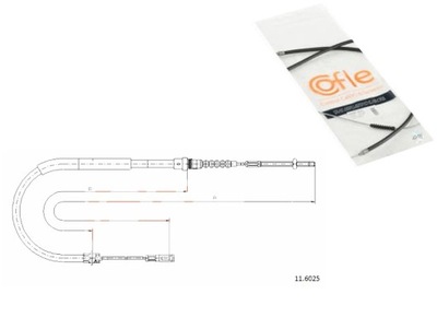 ТРОС ТОРМОЗНОЙ COFLE 11.6025 PEUGEOT 605 93- ЛЕВАЯ COFLE