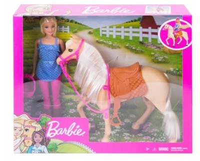 LALKA BARBIE KOŃ DŻOKEJKA KUCYK Mattel Koń Konik