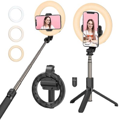 LAMPA PIERŚCIENIOWA LED SELFIE STATYW UCHWYT
