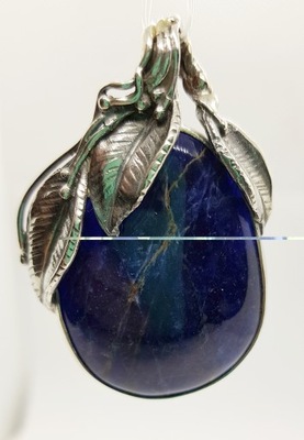 wisior srebrny z pięknym lapis-lazuli - vintage