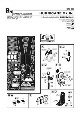 Part S48-035 1/48 Hawker Hurricane Mk.IIC (Hasegawa)