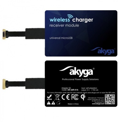 Akyga Adapter bezprzewodowego ładowania QI USB