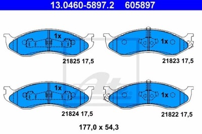 ATE 13.0460-5897 JUEGO ZAPATAS HAMULCOWYCH, FRENOS TARCZOWE  