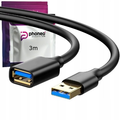 ADAPTER Phoneo KABEL PRZEDŁUŻACZ USB 3.0 ŻEŃSKI-MĘSKI 3m