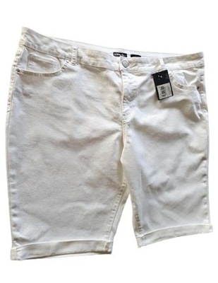 Tu spodenki bermudy białe jeansowe maxi 50