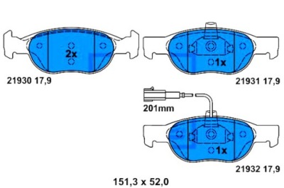 Ate тормозные колодки тормозные fiat brava bravo i marea lanc фото №1