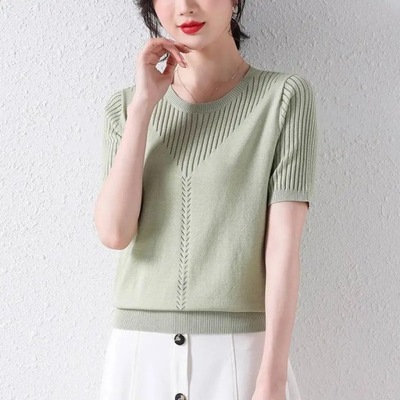 Female Clothing Casual O-Neck Pullovers Basic Thin