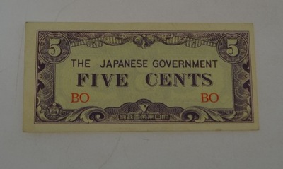 Japonia - okupacja - Birma - 5 Cents - 1942 rok